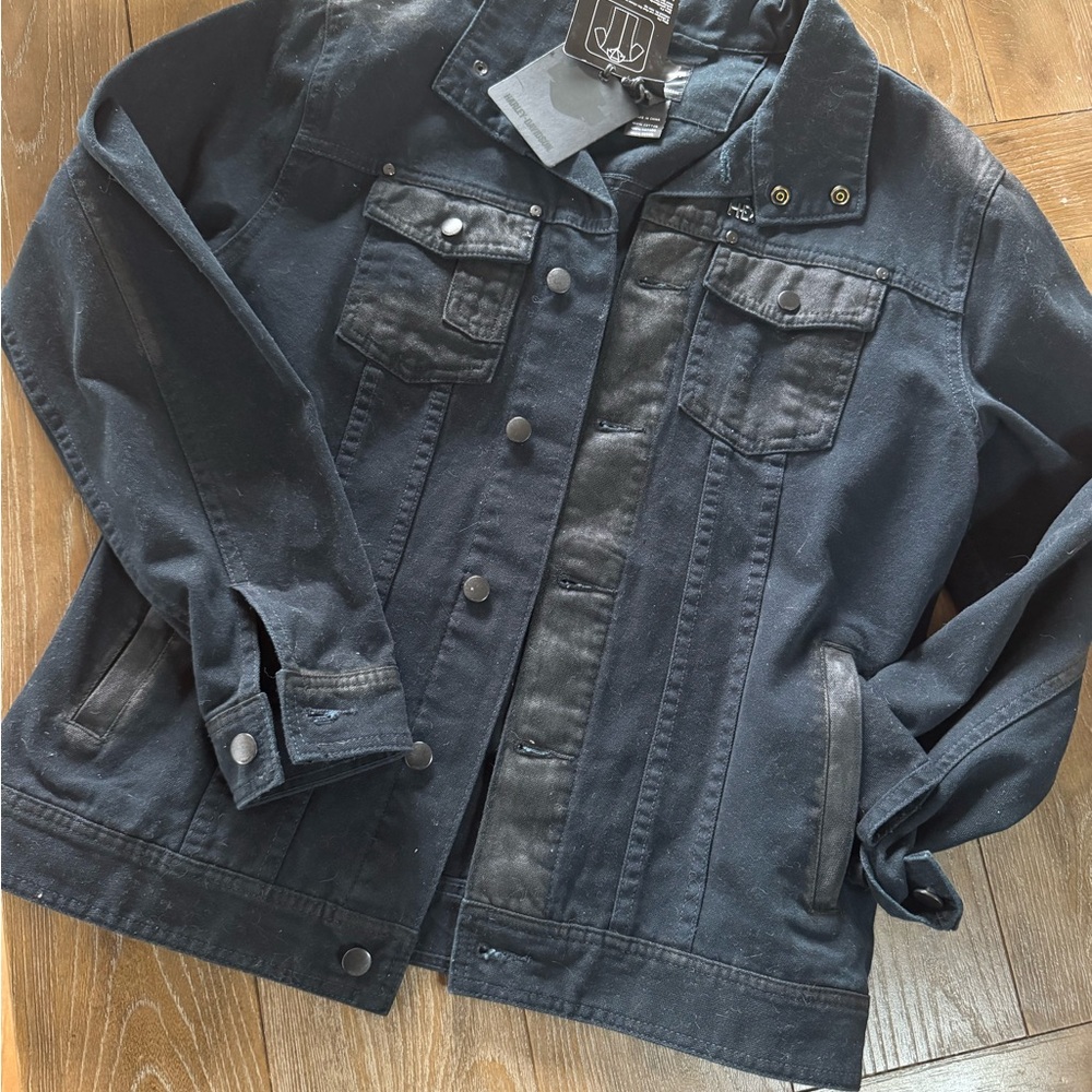Harley-Davidson distressed black Denim Jacket